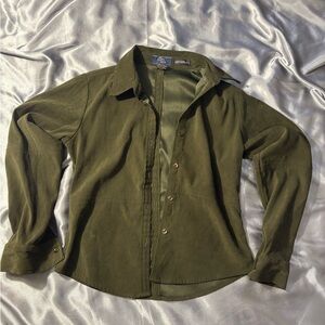 Olive Green Button-Up Shirt